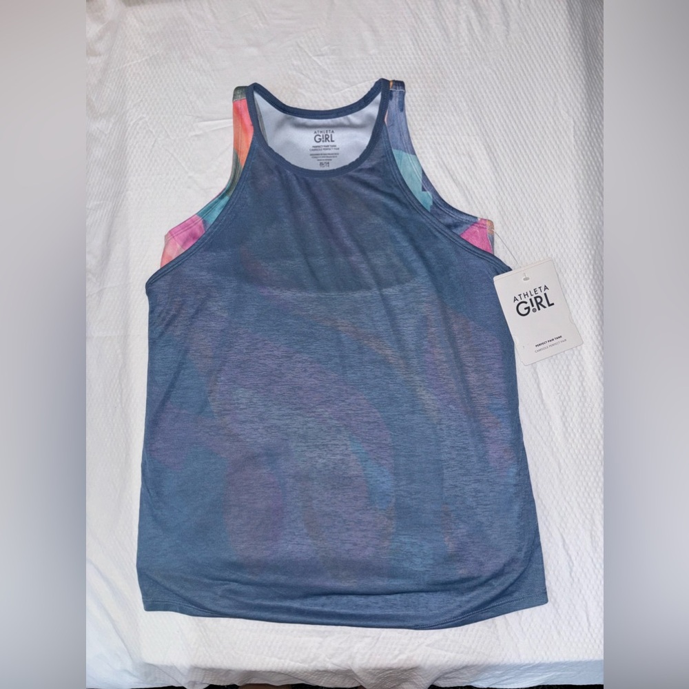 NWT ATHLETA GIRL MULTI-COLOR KNIT layered Tank top
